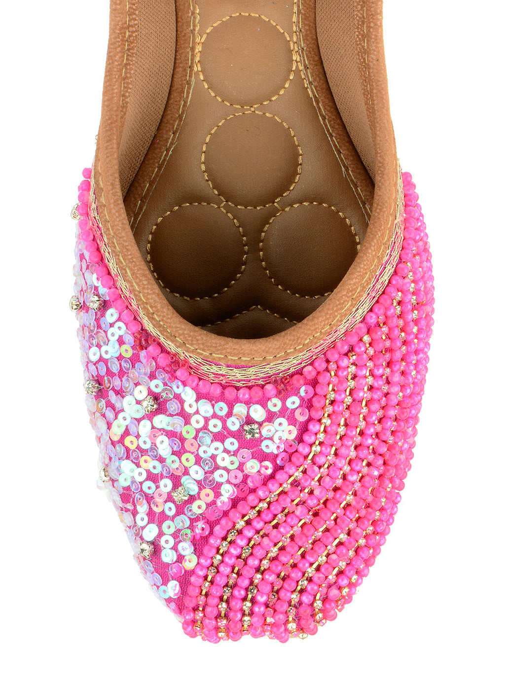 Desi Colour Women Indian Ethnic Footwear-Hot Pink Shine | Grocsy
