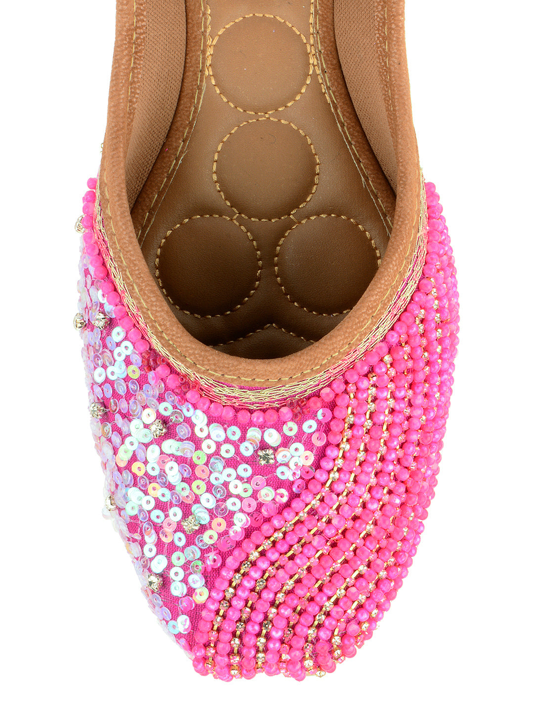 Desi Colour Women Indian Ethnic Footwear-Hot Pink Shine | Grocsy