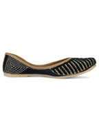 Desi Colour Women Indian Ethnic Footwear-Sleek Pearl-Black | Grocsy