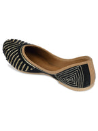 Desi Colour Women Indian Ethnic Footwear-Sleek Pearl-Black | Grocsy