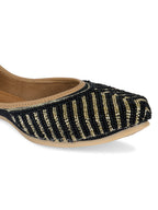 Desi Colour Women Indian Ethnic Footwear-Sleek Pearl-Black | Grocsy