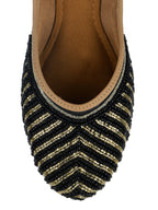 Desi Colour Women Indian Ethnic Footwear-Sleek Pearl-Black | Grocsy