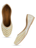 Desi Colour Women Indian Ethnic Footwear-Sleek Pearl-Off white | Grocsy