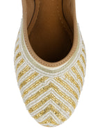 Desi Colour Women Indian Ethnic Footwear-Sleek Pearl-Off white | Grocsy