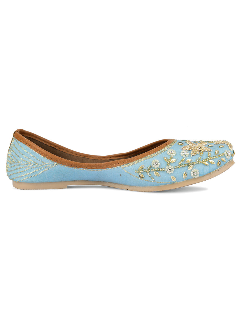 Desi Colour Women Indian Ethnic Footwear-Firoji Dabka | Grocsy