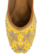 Desi Colour Women Indian Ethnic Footwear-Yellow Dabka | Grocsy