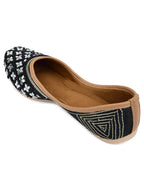 Desi Colour Women Indian Ethnic Footwear-Mirror Art- Black | Grocsy