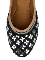 Desi Colour Women Indian Ethnic Footwear-Mirror Art- Black | Grocsy