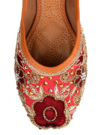 Desi Colour Women Indian Ethnic Footwear-Maroon Velvet Emb | Grocsy