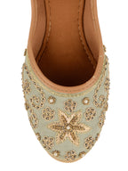 Desi Colour Women Indian Ethnic Footwear-Grey Dabka | Grocsy