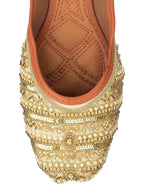 Desi Colour Women Indian Ethnic Footwear-Gold line | Grocsy