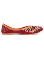 Desi Colour Women Indian Ethnic Footwear-Velvet Maroon | Grocsy