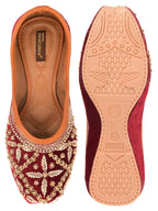 Desi Colour Women Indian Ethnic Footwear-Velvet Maroon | Grocsy