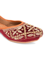 Desi Colour Women Indian Ethnic Footwear-Velvet Maroon | Grocsy