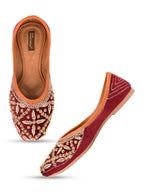 Desi Colour Women Indian Ethnic Footwear-Velvet Maroon | Grocsy