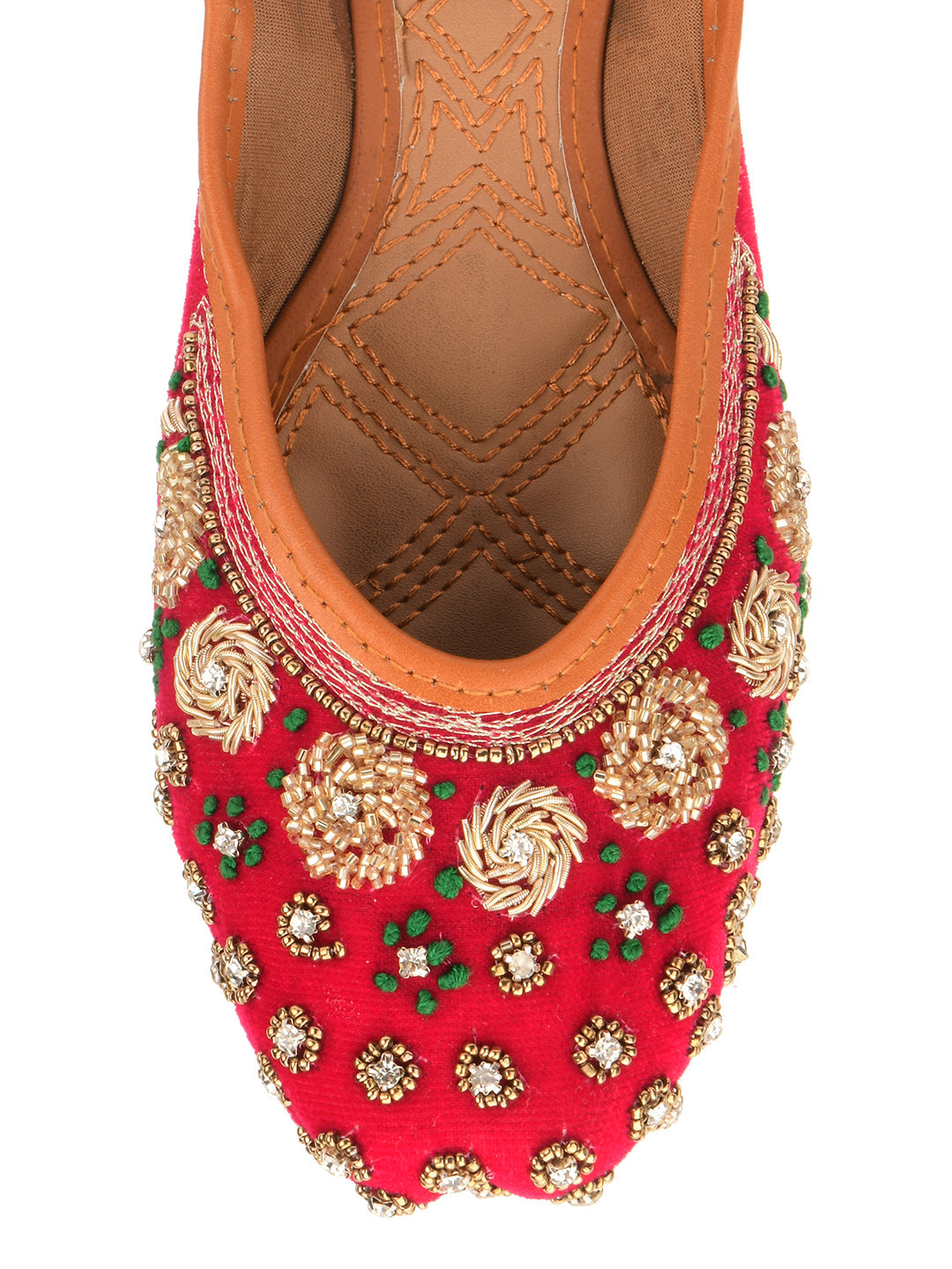 Desi Colour Women Indian Ethnic Footwear-Velvet Pink | Grocsy