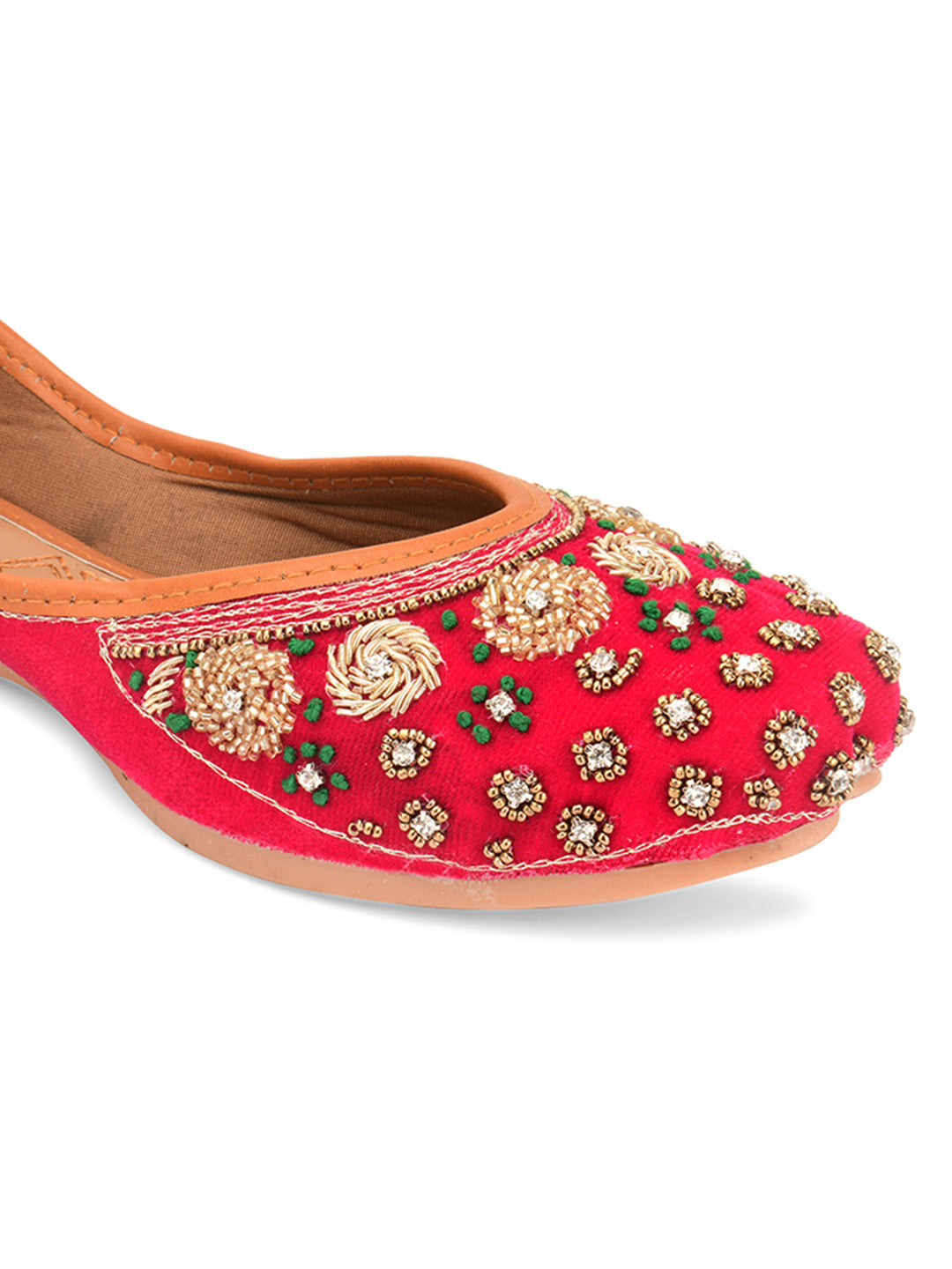 Desi Colour Women Indian Ethnic Footwear-Velvet Pink | Grocsy
