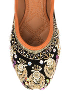 Desi Colour Women Indian Ethnic Footwear-Velvet Black | Grocsy