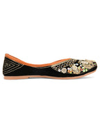 Desi Colour Women Indian Ethnic Footwear-Velvet Black | Grocsy