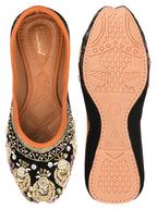 Desi Colour Women Indian Ethnic Footwear-Velvet Black | Grocsy