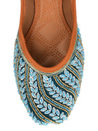 Desi Colour Women Indian Ethnic Footwear-Velvet Teal | Grocsy