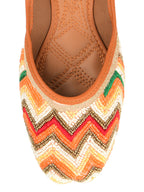 Desi Colour Women Indian Ethnic Footwear-Multi Pearl Chevron | Grocsy