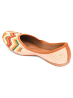 Desi Colour Women Indian Ethnic Footwear-Multi Pearl Chevron | Grocsy