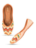 Desi Colour Women Indian Ethnic Footwear-Multi Pearl Chevron | Grocsy