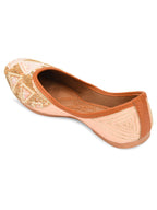 Desi Colour Women Indian Ethnic Footwear-Peach Pearl | Grocsy