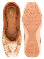 Desi Colour Women Indian Ethnic Footwear-Peach Pearl | Grocsy