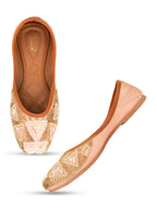 Desi Colour Women Indian Ethnic Footwear-Peach Pearl | Grocsy