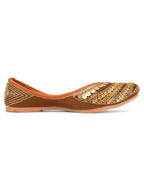 Desi Colour Women Indian Ethnic Footwear-Copper Dabka | Grocsy
