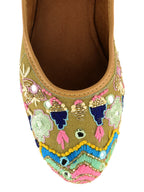 Desi Colour Women Indian Ethnic Footwear-Daily Wear Jute Floral Mirror | Grocsy