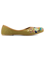 Desi Colour Women Indian Ethnic Footwear-Daily Wear Jute Floral Mirror | Grocsy