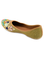 Desi Colour Women Indian Ethnic Footwear-Daily Wear Jute Floral Mirror | Grocsy