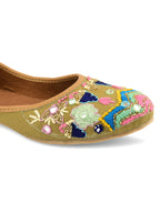 Desi Colour Women Indian Ethnic Footwear-Daily Wear Jute Floral Mirror | Grocsy