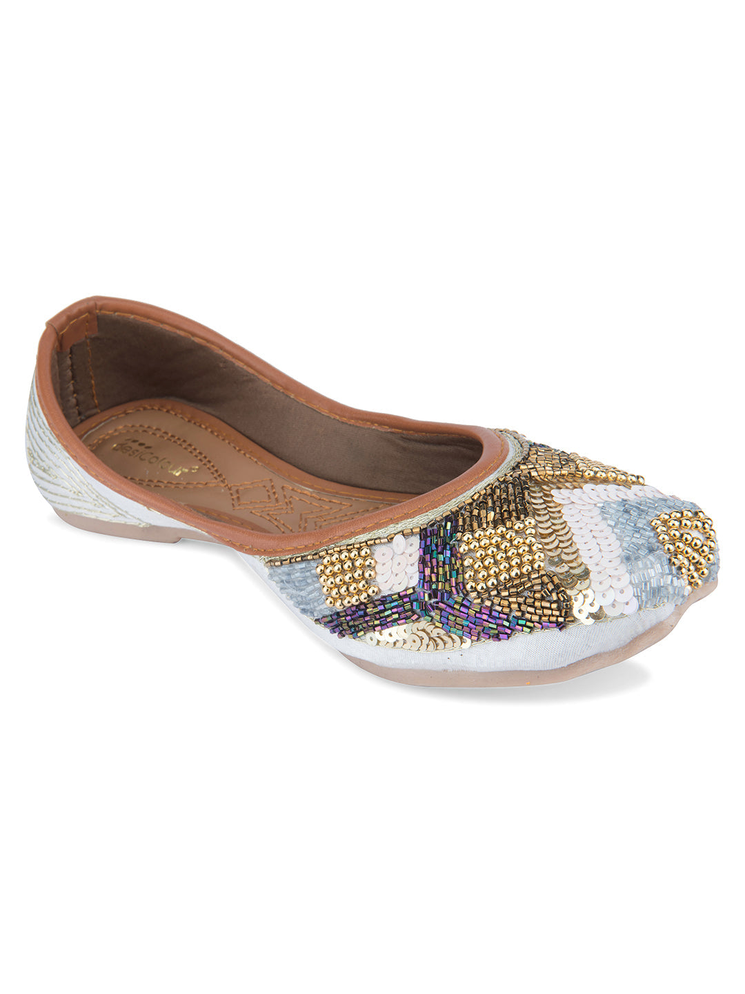 Desi Colour Women Indian Ethnic Footwear-Heavy Emb -17 | Grocsy