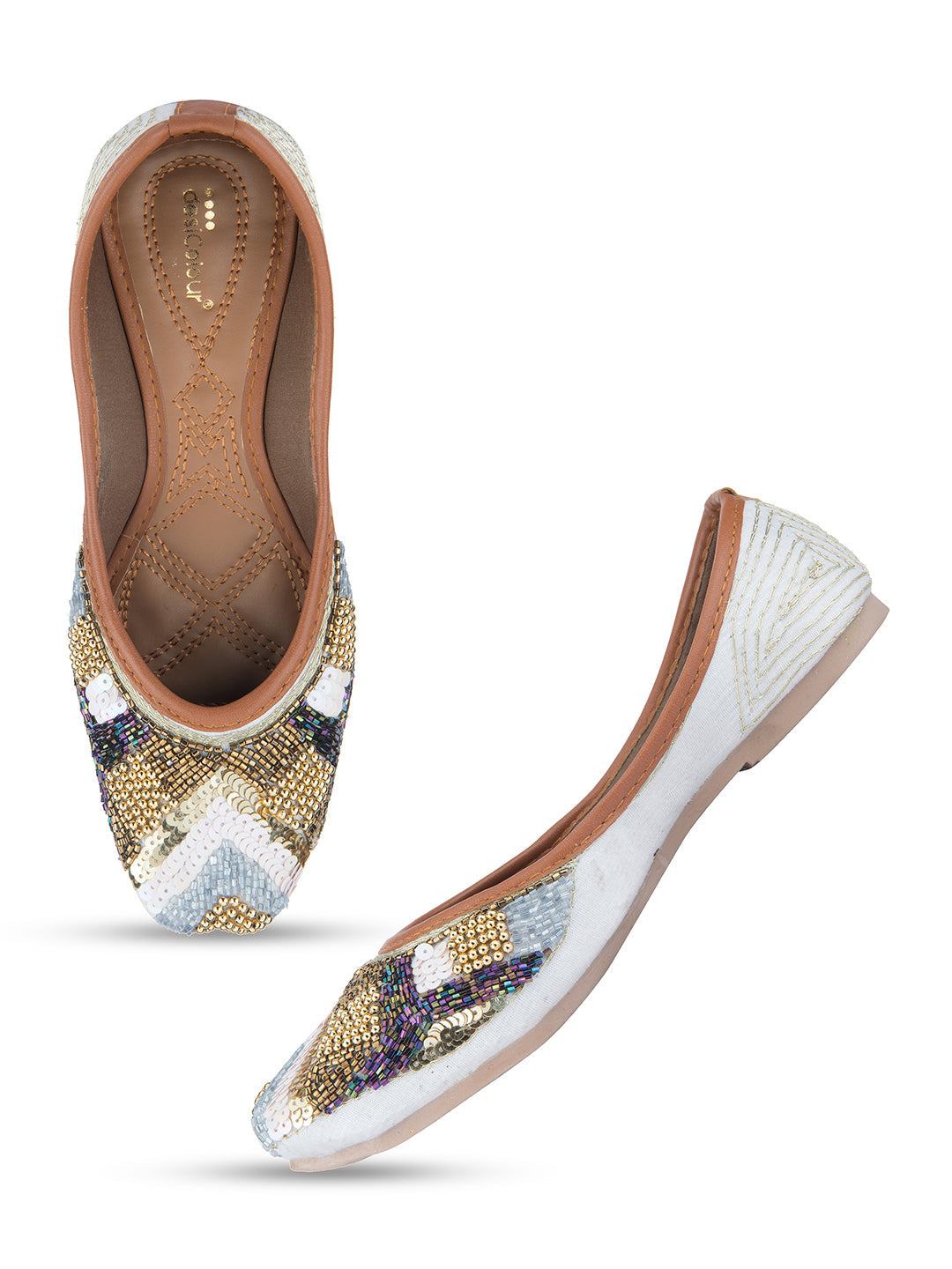 Desi Colour Women Indian Ethnic Footwear-Heavy Emb -17 | Grocsy