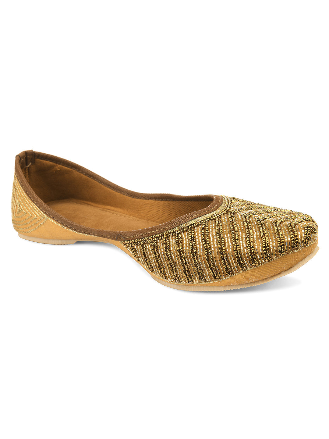 Desi Colour Women Indian Ethnic Footwear-TPR-Golden Lines | Grocsy