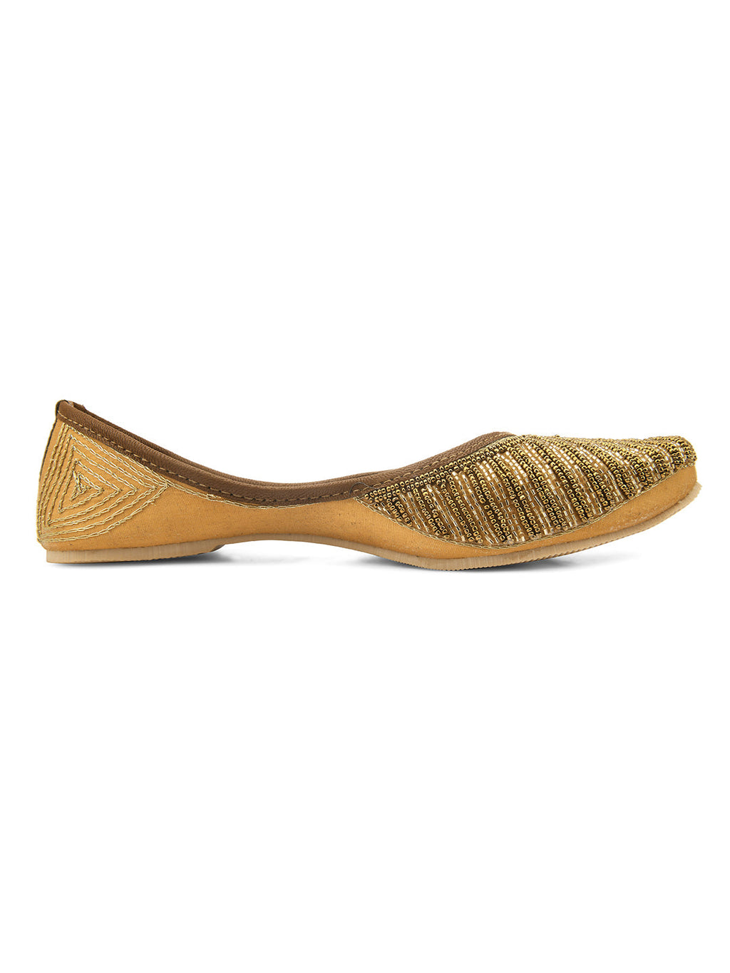 Desi Colour Women Indian Ethnic Footwear-TPR-Golden Lines | Grocsy