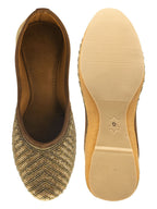 Desi Colour Women Indian Ethnic Footwear-TPR-Golden Lines | Grocsy