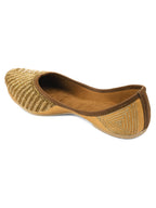 Desi Colour Women Indian Ethnic Footwear-TPR-Golden Lines | Grocsy