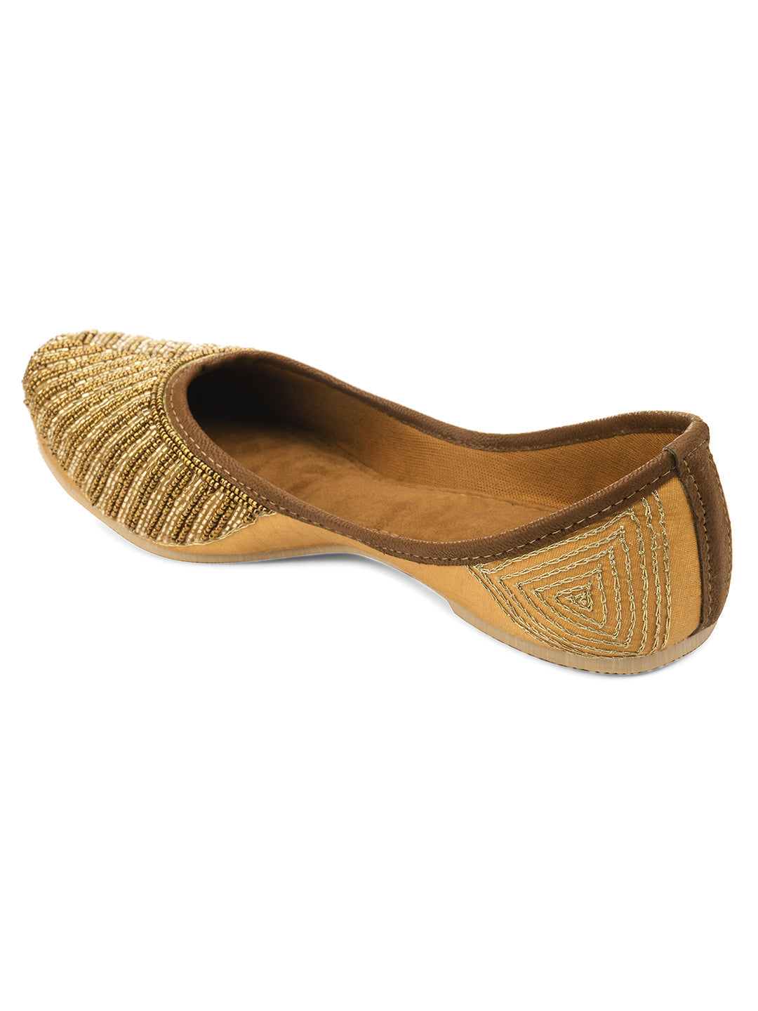 Desi Colour Women Indian Ethnic Footwear-TPR-Golden Lines | Grocsy
