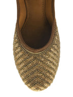 Desi Colour Women Indian Ethnic Footwear-TPR-Golden Lines | Grocsy