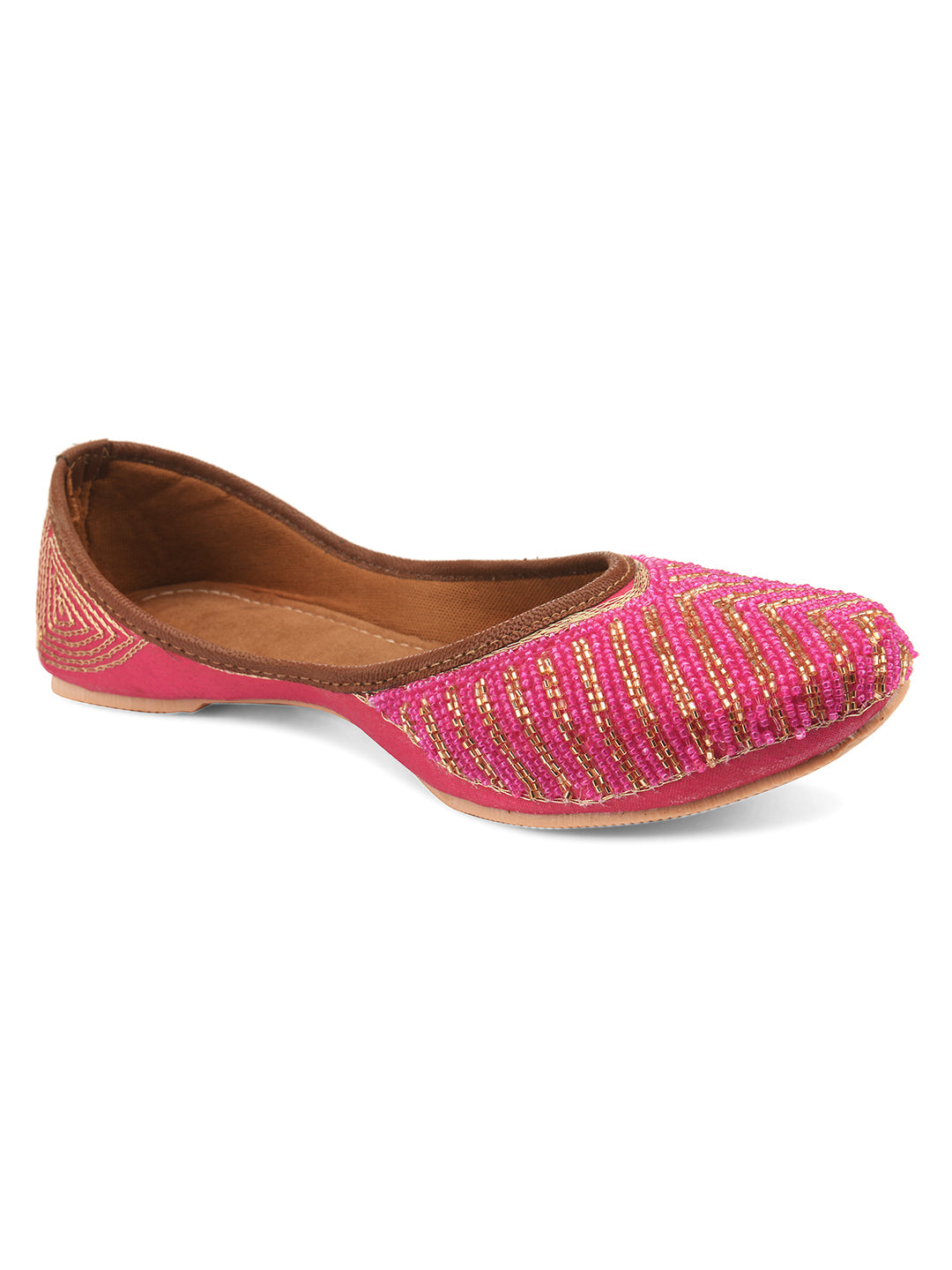 Desi Colour Women Indian Ethnic Footwear-TPR-Pink Lines | Grocsy