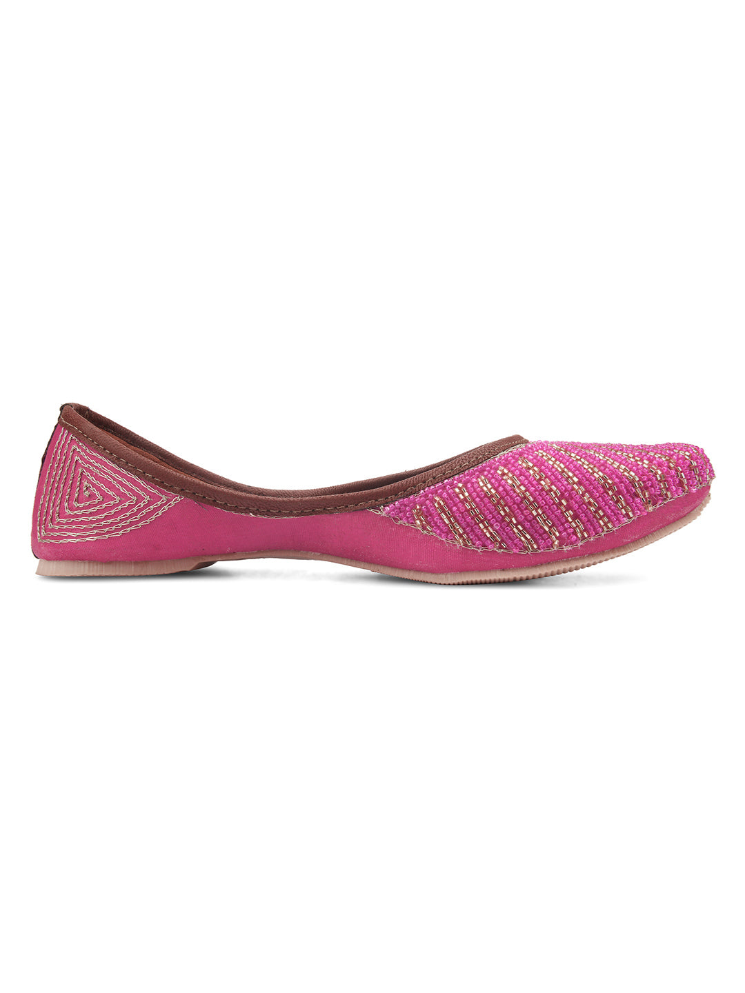 Desi Colour Women Indian Ethnic Footwear-TPR-Pink Lines | Grocsy