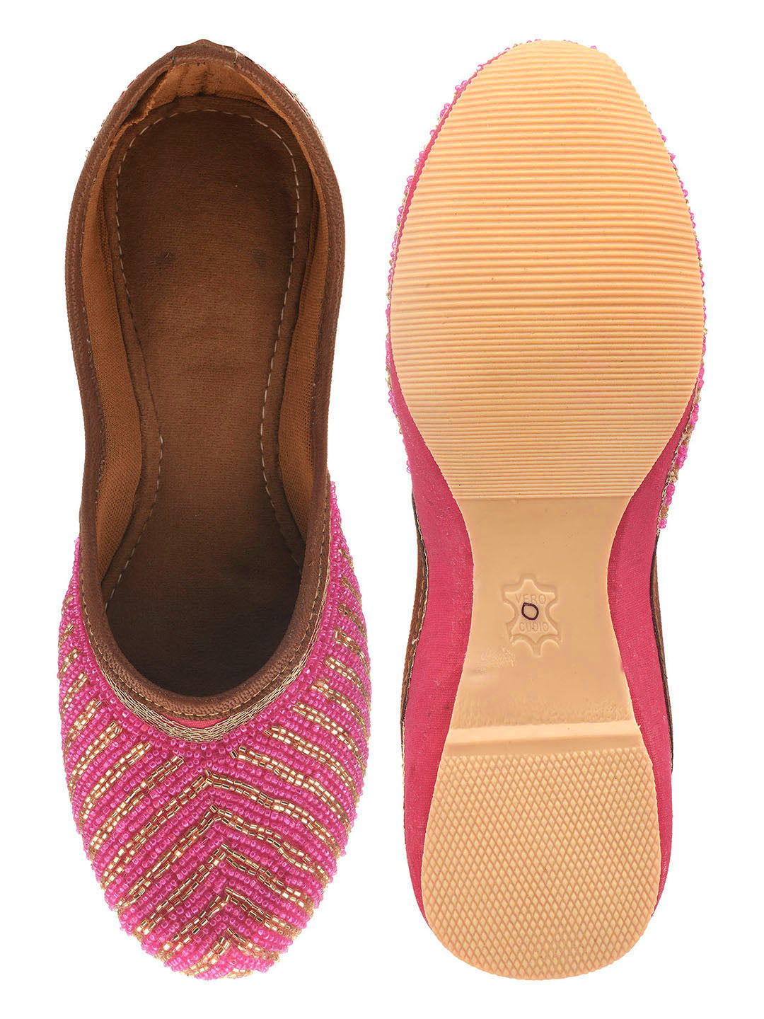 Desi Colour Women Indian Ethnic Footwear-TPR-Pink Lines | Grocsy