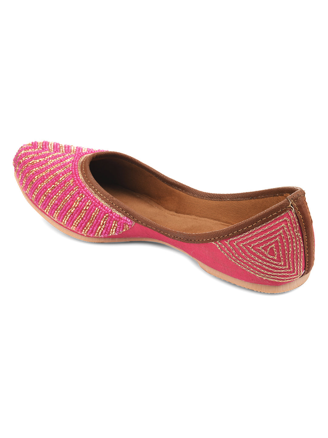 Desi Colour Women Indian Ethnic Footwear-TPR-Pink Lines | Grocsy