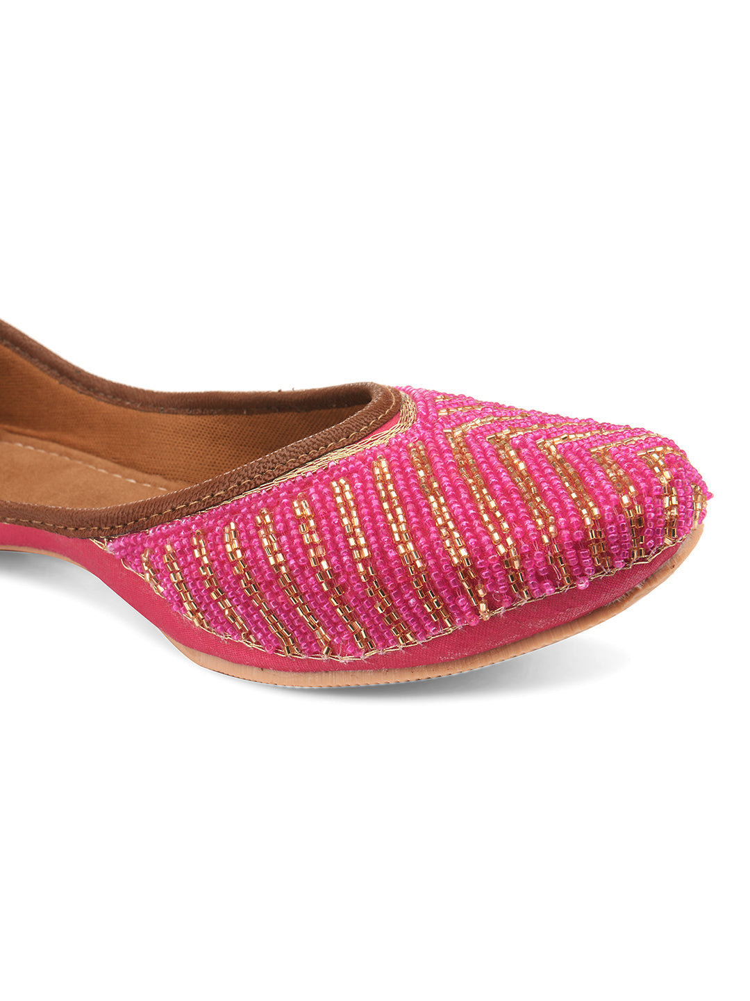 Desi Colour Women Indian Ethnic Footwear-TPR-Pink Lines | Grocsy