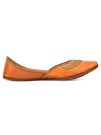 Desi Colour Women Indian Ethnic Footwear-Tan Leather Emb | Grocsy